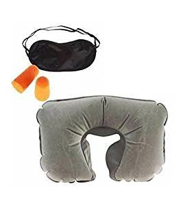 travel selection 3 in 1 combo neck pillow ,travel eye shade mask, ear plugs