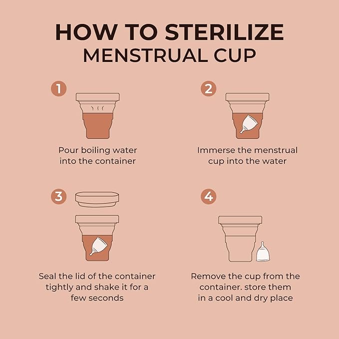 Miz cup Silicone Menstrual Cup Stream Sterilizer Container - (Pack of 1) | Foldable Sterilizing Container Cup