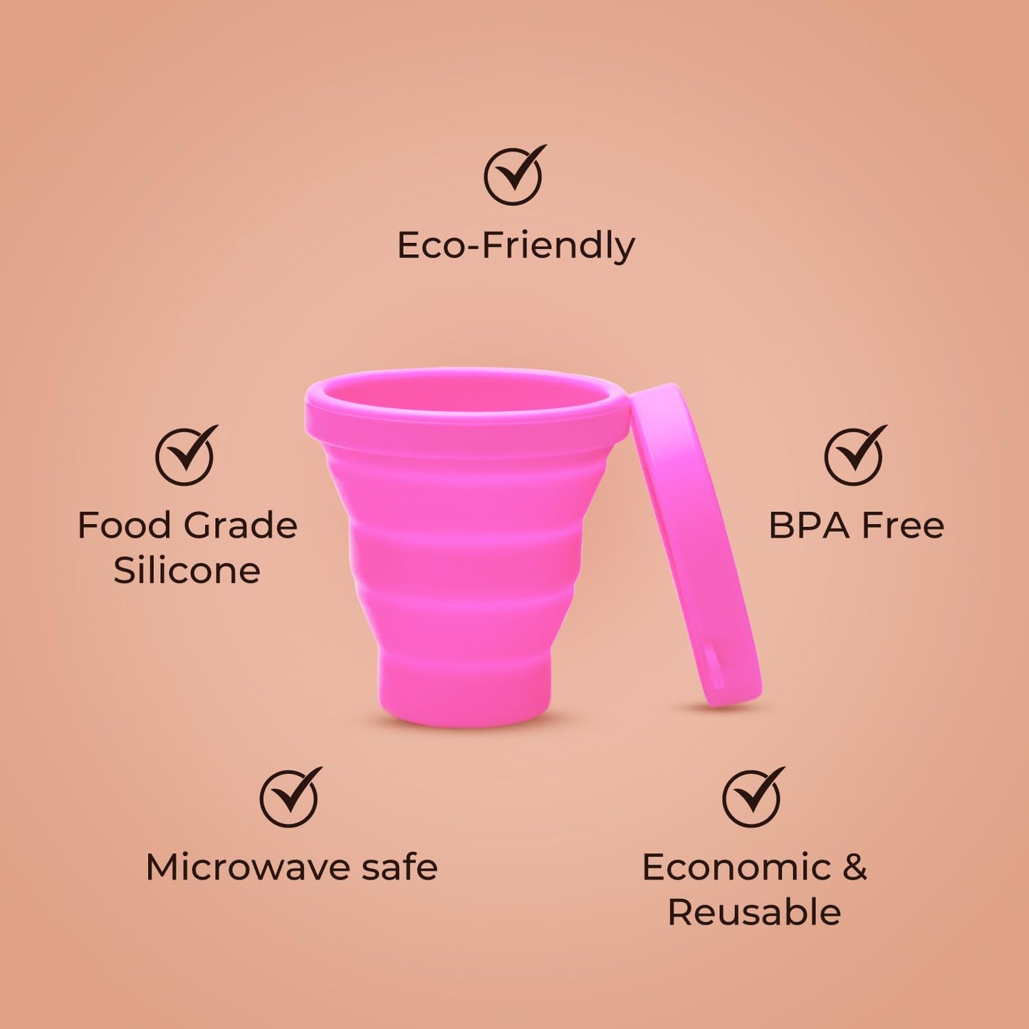 Miz cup Silicone Menstrual Cup Stream Sterilizer Container - (Pack of 1) | Foldable Sterilizing Container Cup
