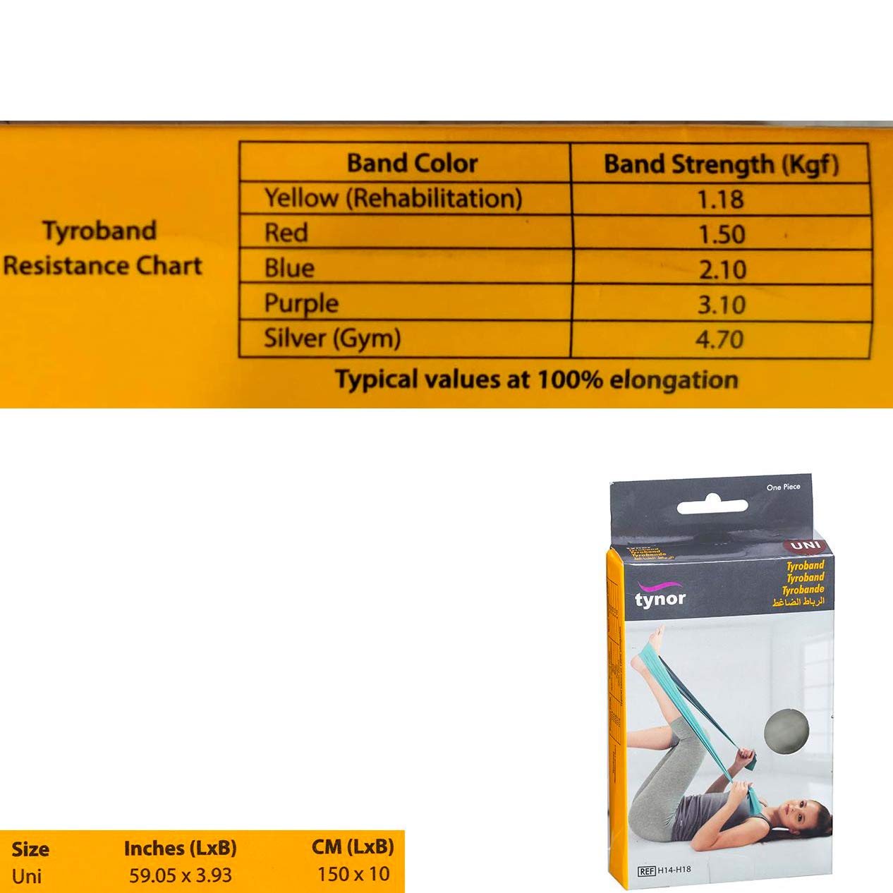 Tynor Tyroband 2.1, Blue, UN Size H16