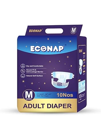 Econap Economy Adult Pull ups & Sticking | Pant style Diaper for Men & Women Size-M (10 nos)