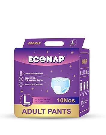 Econap Economy Adult Pull ups & Sticking | Pant style Diaper for Men & Women Size-L (10nos)
