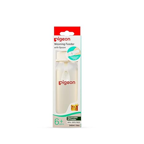 Pigeon Food Feeder with Spoon Squeezable Feeder BPA/BPS FREE 240ML/8oz