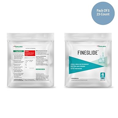 terumo fineglide pen needles 4mm and 32g,20 count pack off 05