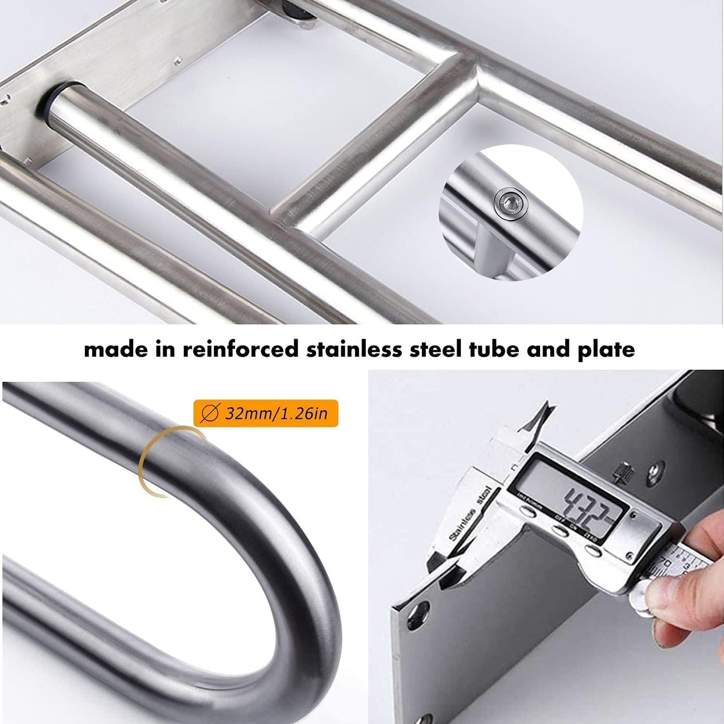 Grab bar MM5103- Stainless Steel Handle, Bathroom Grab Bar, Wall Mounted