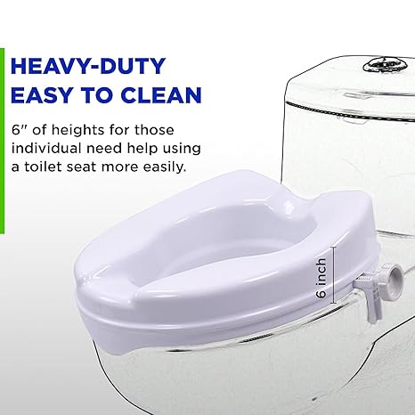 Commode Raiser/Toilet Seat Elevator riser without Lid (6 INCH )