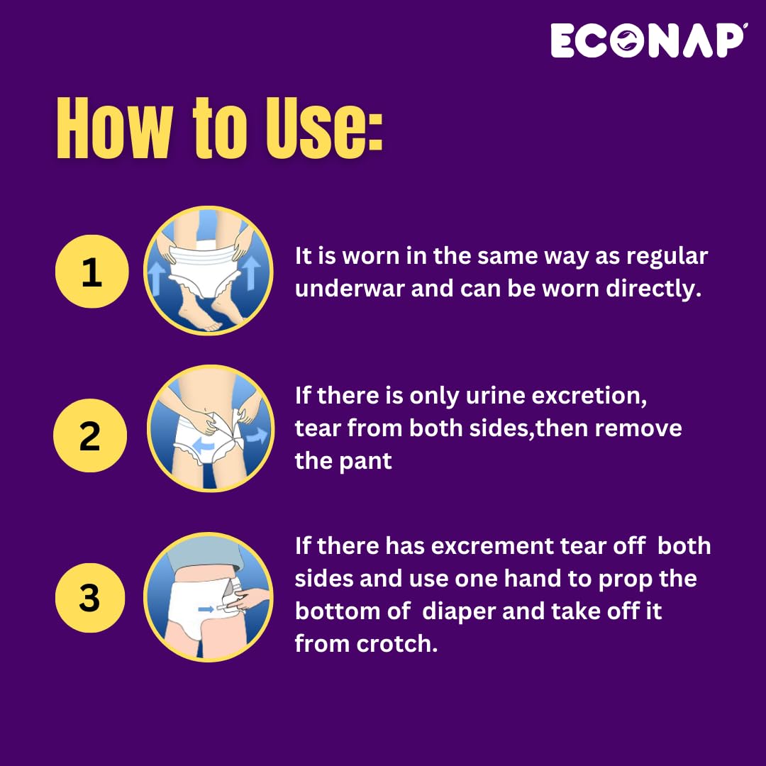 Econap Economy Adult Pull ups & Sticking | Pant style Diaper for Men & Women Size-L (10nos)