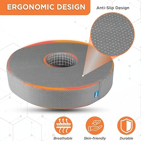 Vissco Coccyx Cushion Seat - Universal (Grey) Ring Cushion Pillow