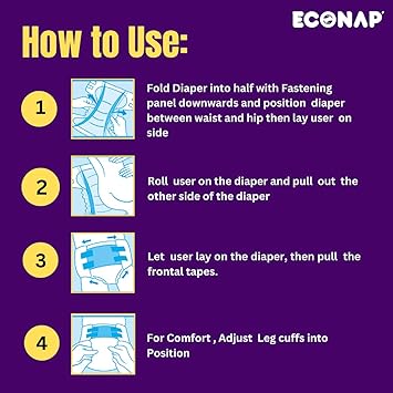 Econap Economy Adult Pull ups & Sticking | Pant style Diaper for Men & Women Size-M (10 nos)