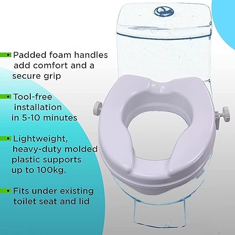 Commode Raiser/Toilet Seat Elevator riser without Lid (4 Inch)