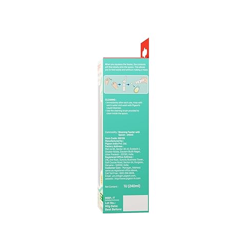 Pigeon Food Feeder with Spoon Squeezable Feeder BPA/BPS FREE 240ML/8oz