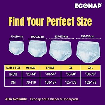 Econap Economy Adult Pull ups & Sticking | Pant style Diaper for Men & Women Size-L (10nos)