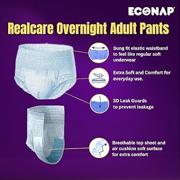 Econap Economy Adult Pull ups & Sticking | Pant style Diaper for Men & Women Size-L (10nos)