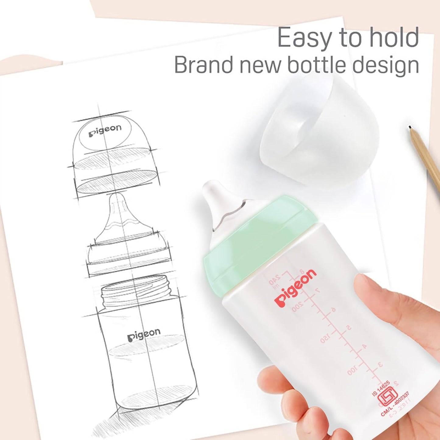 Pigeon SoftLatch PP Bottle BPA/BPS FREE 160ml /5oz
