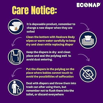 Econap Economy Adult Pull ups & Sticking | Pant style Diaper for Men & Women Size-M (10 nos)