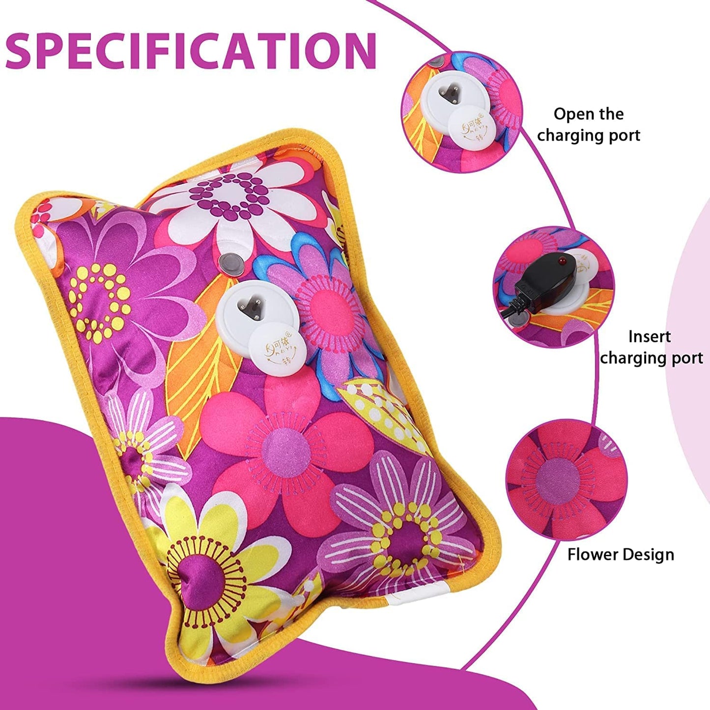 Hot water bag electric, Heating Pad (Multicolour)