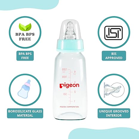 Pigeon Flexible Glass Bottle BPA/BPS FREE 120ml / 4oz