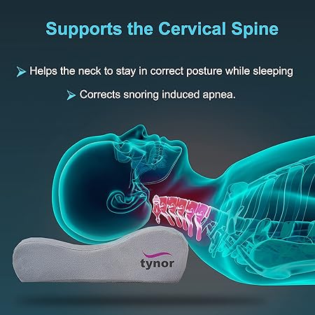 Tynor Contoured Cervical Pillow, Grey, Universal Size, B 29
