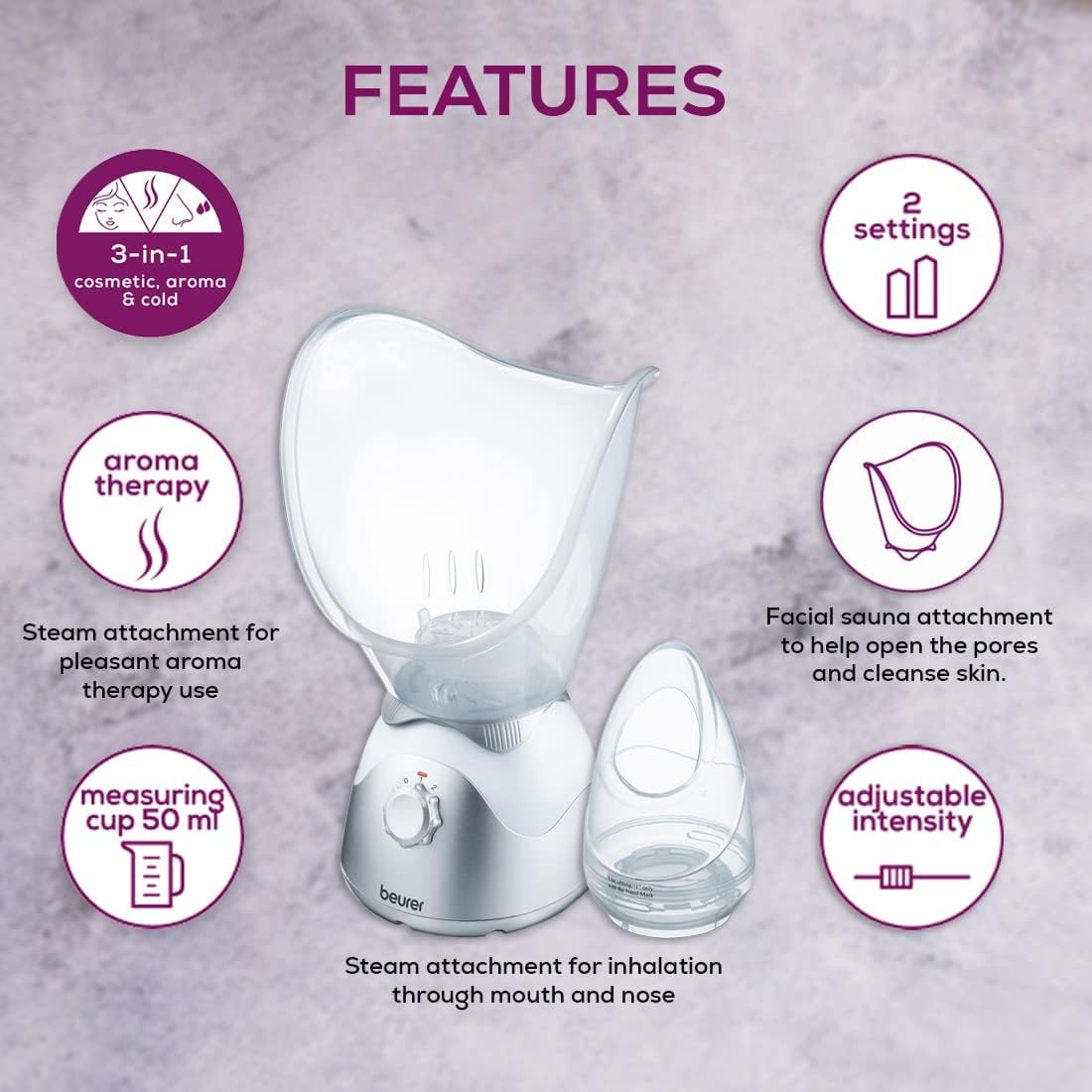 Beurer Home Spa Face/Nose Vaporizer Steamer