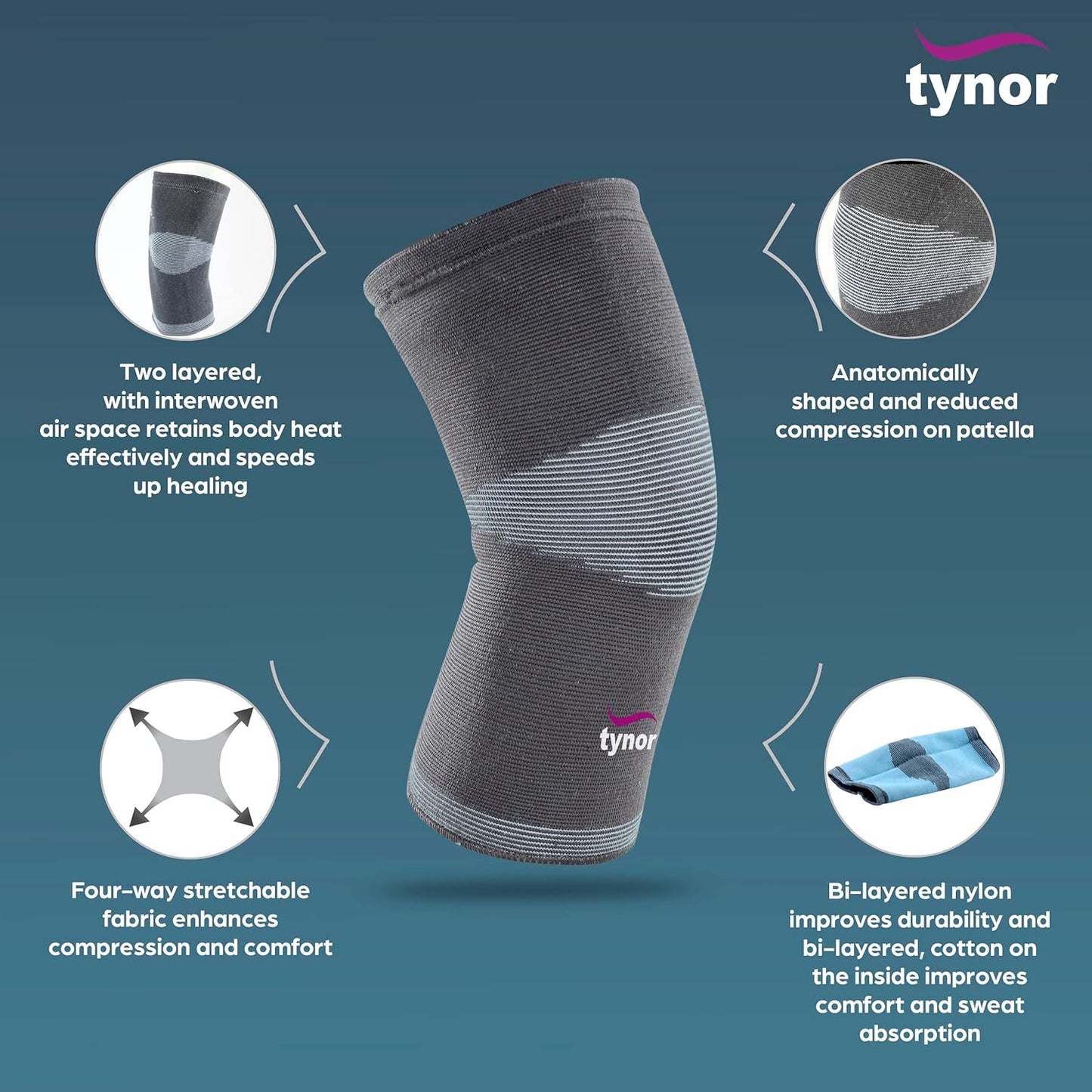 Tynor Knee Cap Comfeel D23 (Pair)