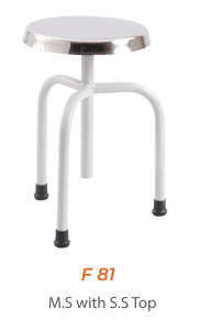 Revolving stool with SS top Furnix F81