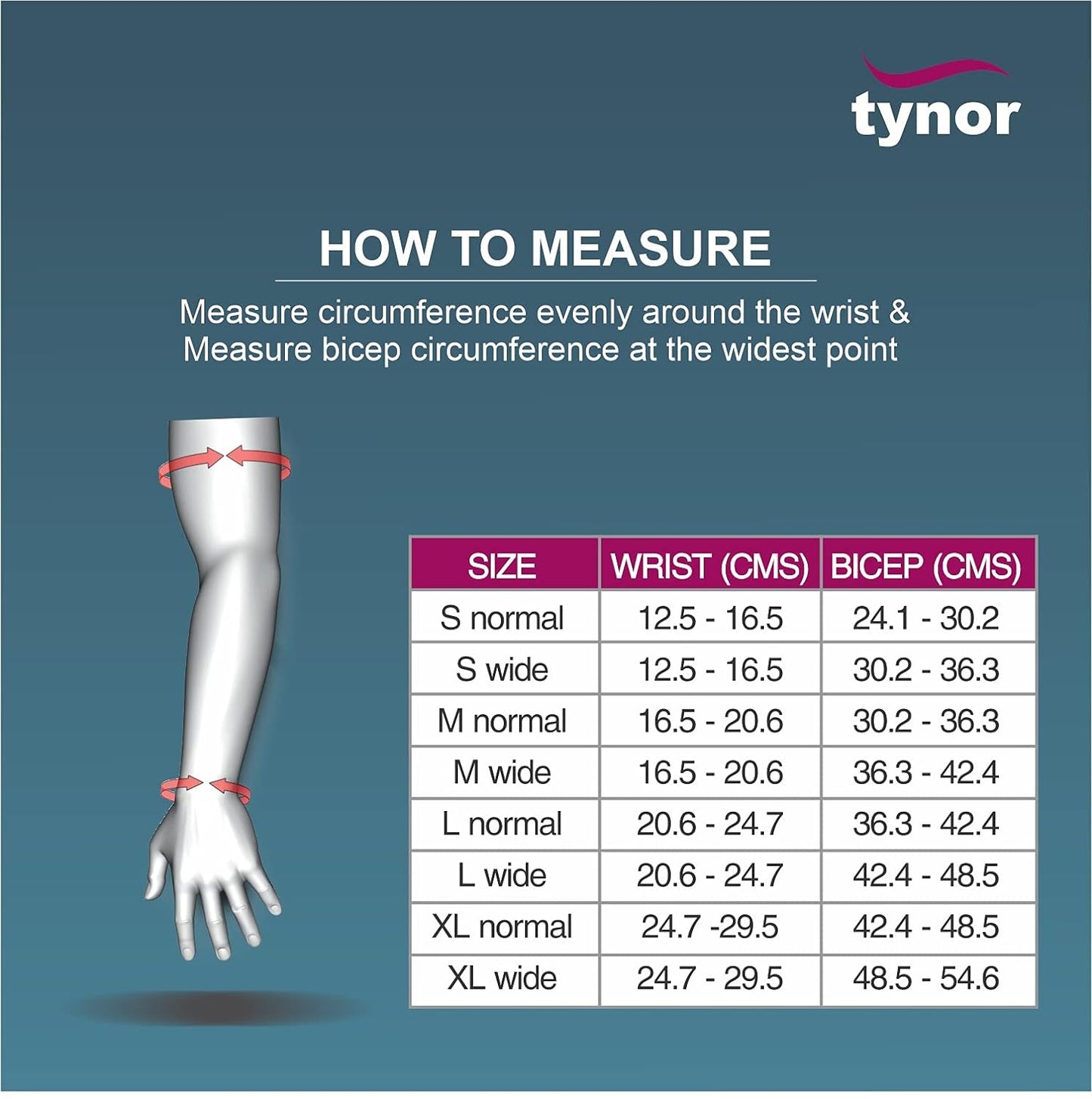 Tynor Compression Garment Arm Sleeve + Mitten (with thumb) I75