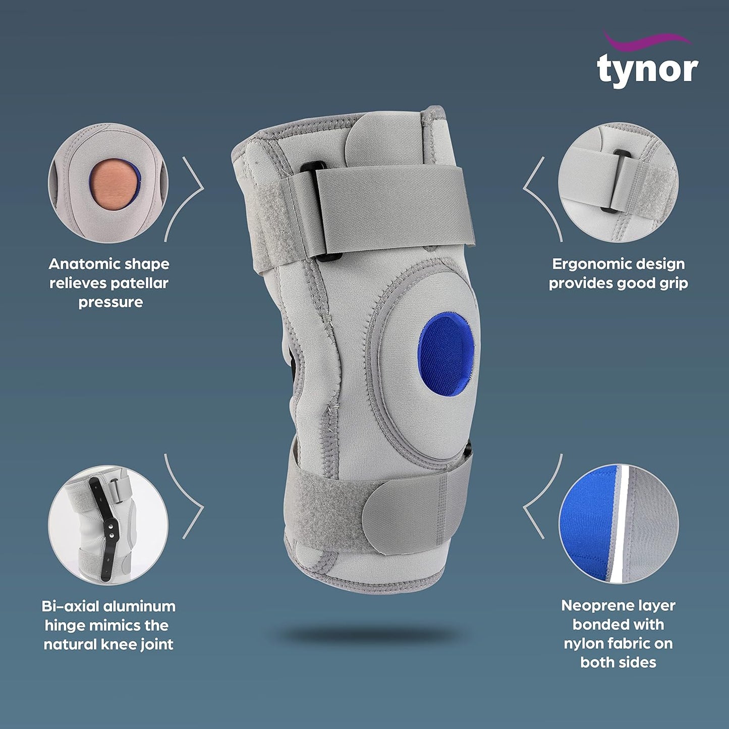 Tynor Knee Support Hinged (Neoprene) J01