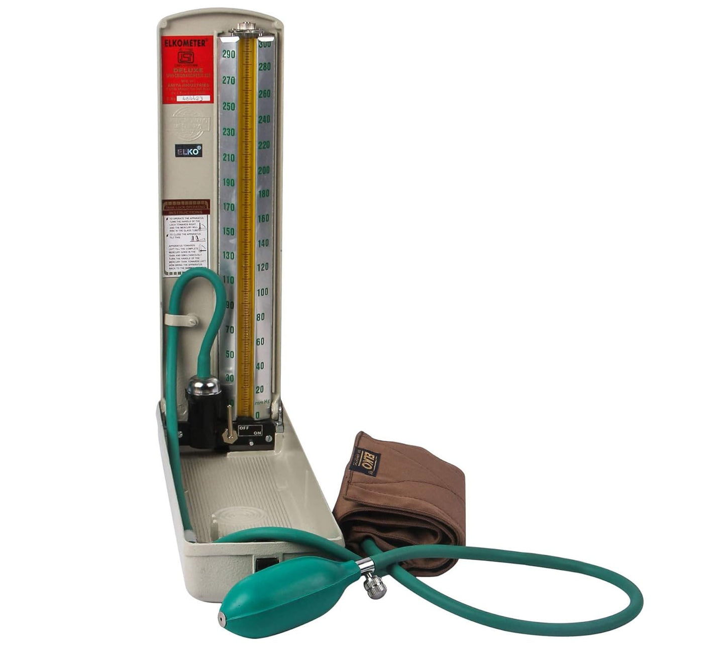 ELKO Elkometer Deluxe Mercury Sphygmomanometer/Blood Pressure Monitor