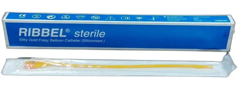 Ribbel sterile silky gold foley balloon catheter FR 18