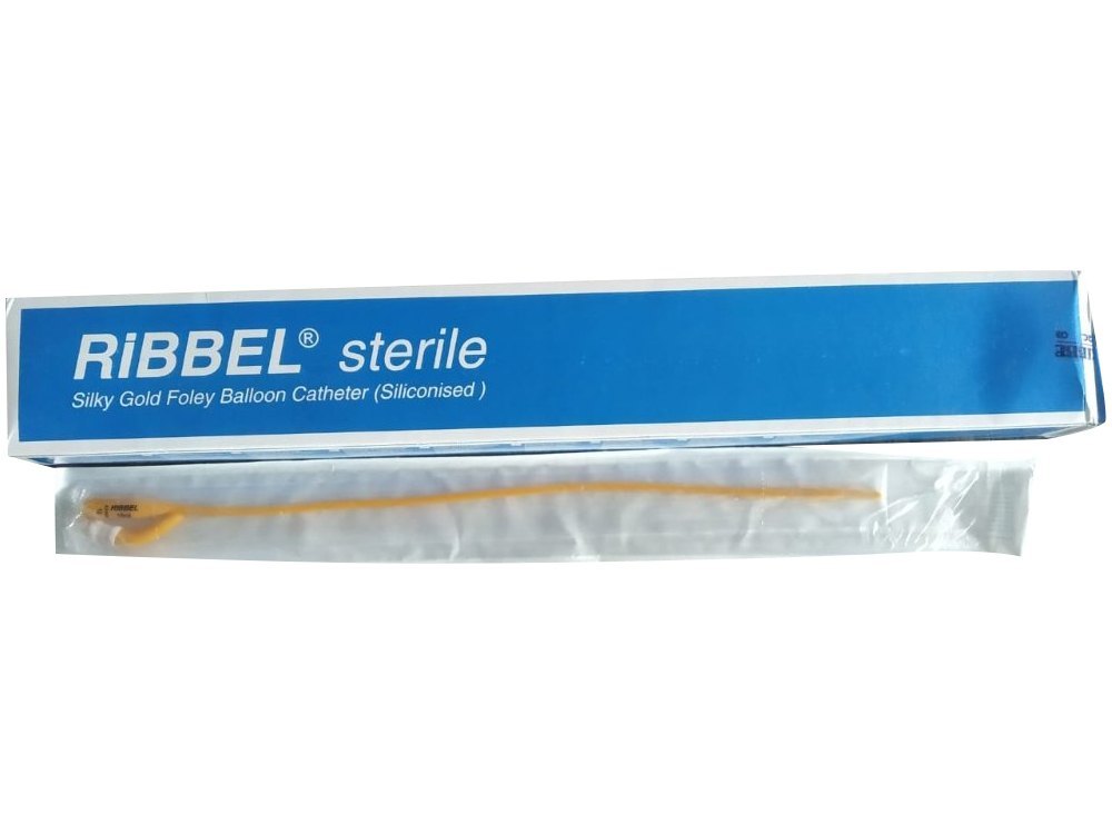 Ribbel sterile silky gold foley balloon catheter FR 18