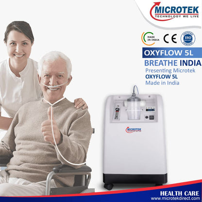 Microtek OXYFLOW 5L Oxygen Concentrator Up to 95% Oxygen Purification for Home Use (05Ltr)