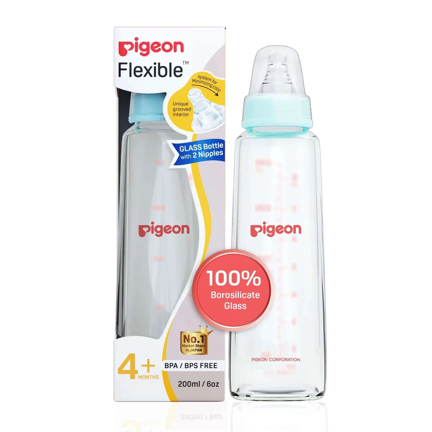 Pigeon Flexible Glass Bottle 200ml / 6oz