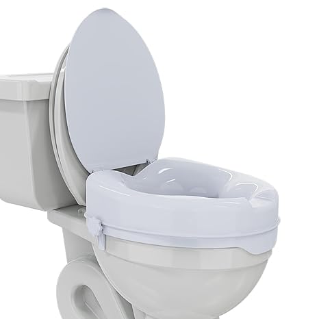 Commode Seat Raiser Elevator 4-Inches With Lid Toilet