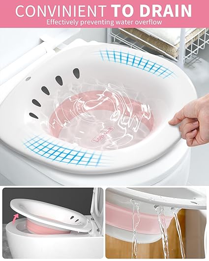 Sitz Bath Tub with Air Pump for Women & Men(Tub Seat, Light Pink)
