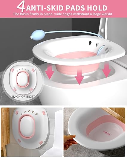 Sitz Bath Tub with Air Pump for Women & Men(Tub Seat, Light Pink)