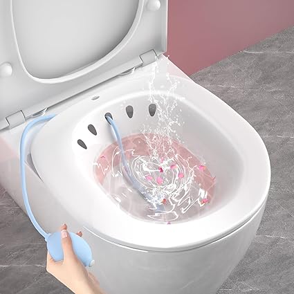Sitz Bath Tub with Air Pump for Women & Men(Tub Seat, Light Pink)