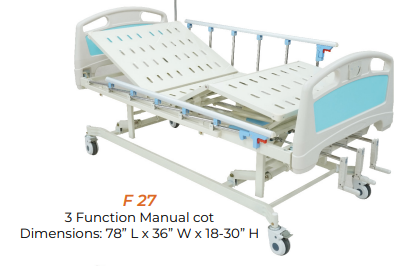 3 Function manual cot ABS panels, alum railing and wheel Furnix F27