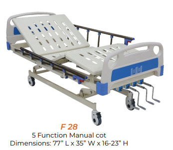 5 Function manual cot ABS panels, alum railing and wheel Furnix F28