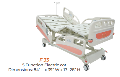 5 Function electric cot with ABS railings Furnix F35